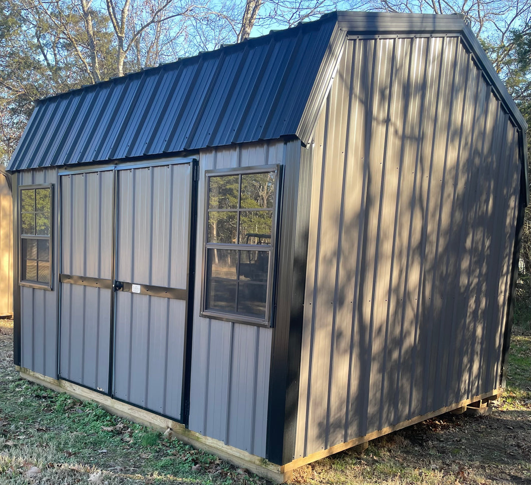 12x12 Charcoal Metal Barn